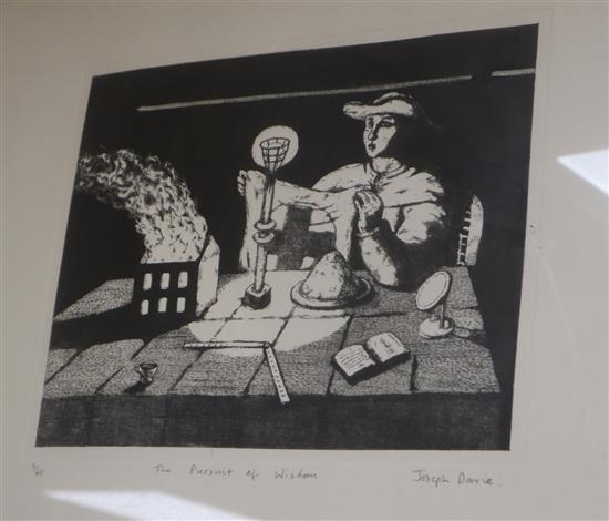 Joseph Davie (1965-) etching, The Pursuit of Wisdom, signed in pencil, 2/40, 25 x 30cm